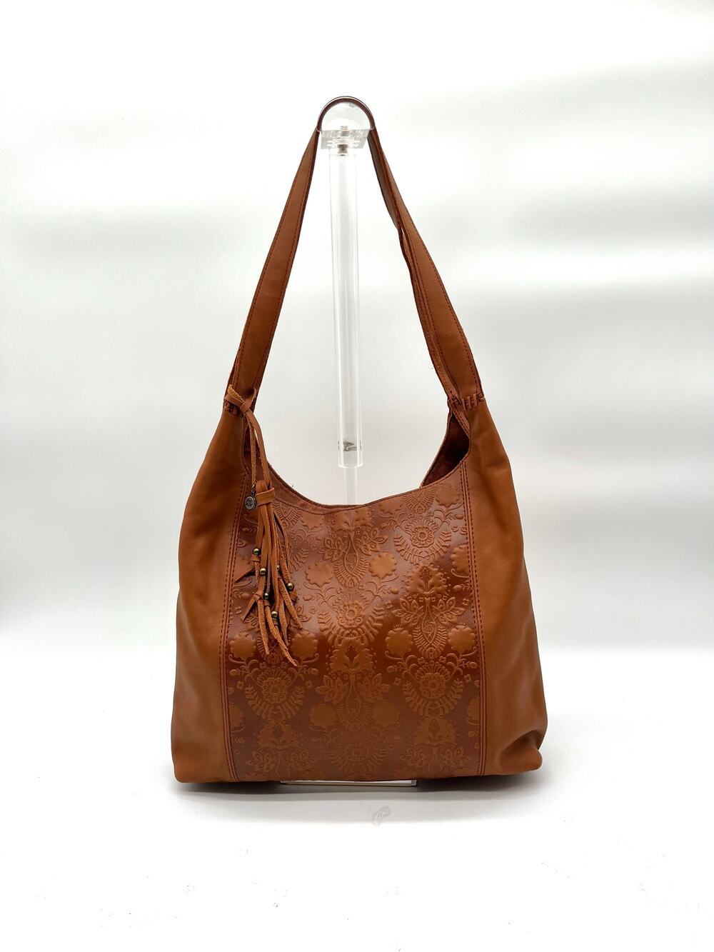 THE SAK Hobo Tooled Leather Satchel with Tassel Charm